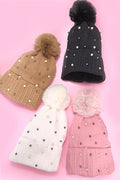 Faux Fur Pom Pom Beanie Hat
