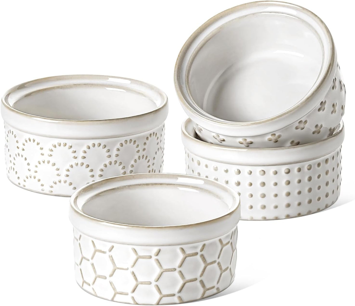 White Ceramic Sauce Cups for Charcuterie Boards - 2 oz