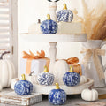 White Ceramic Chinoiserie Pumpkin