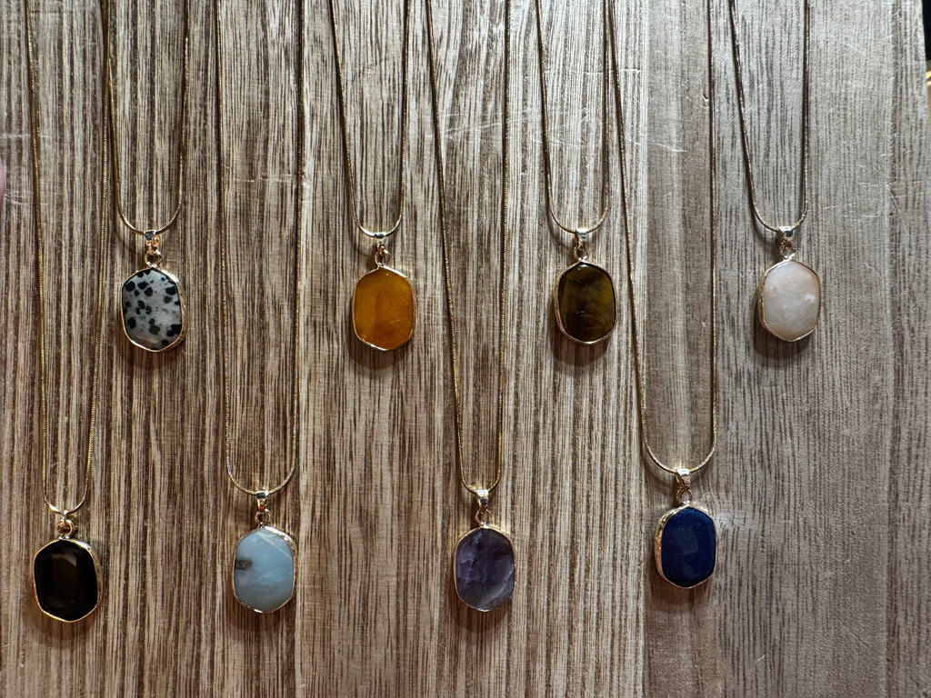 Agate Quartz Natural Stone Necklace by Rose & Kate