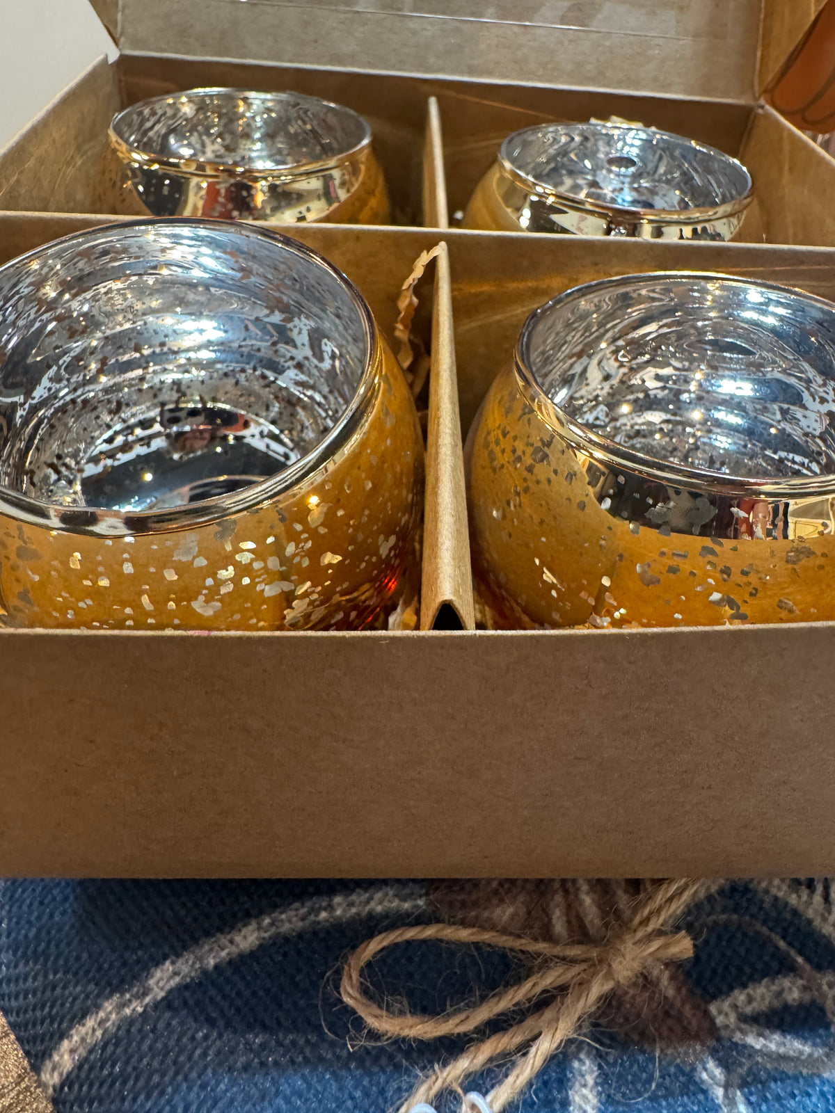 Mercury Glass Votive Set of 4