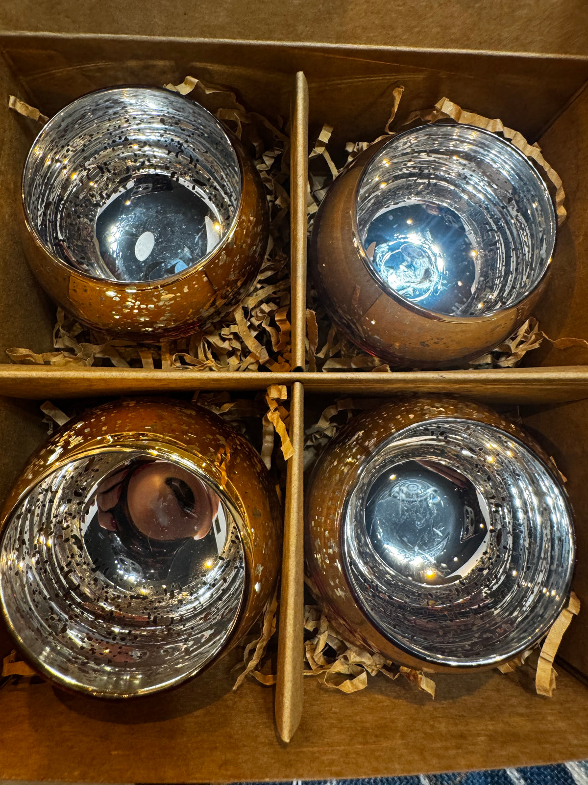 Mercury Glass Votive Set of 4